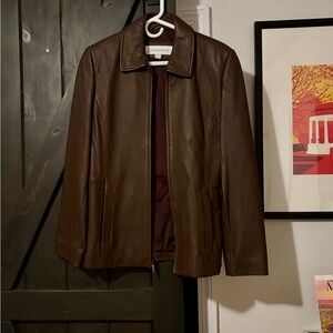 Vintage Liz Claiborne Dark Brown Leather Jacket